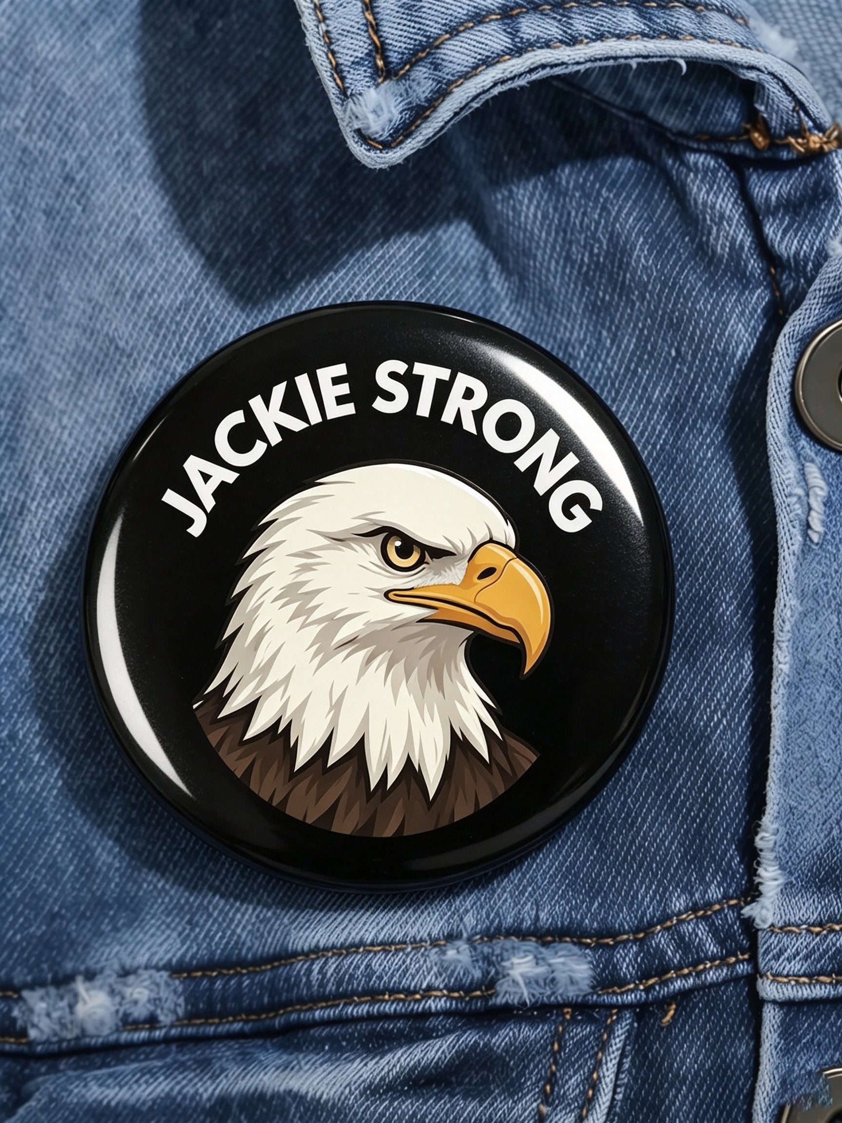 Unisex Retro Fly High Jackie Pin-Back Button