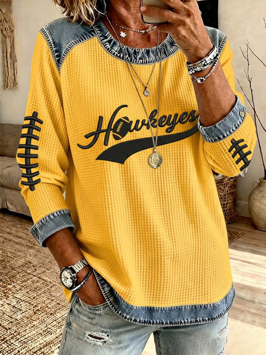 Women'S Football Printed Casual Long Sleeve Top