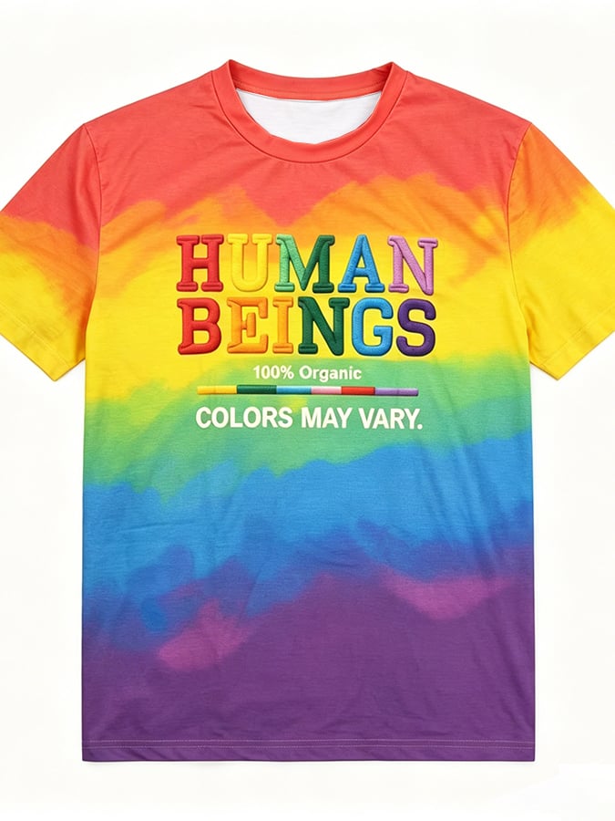Men's Human Beings Colors May Vary Print Casual T-shirt