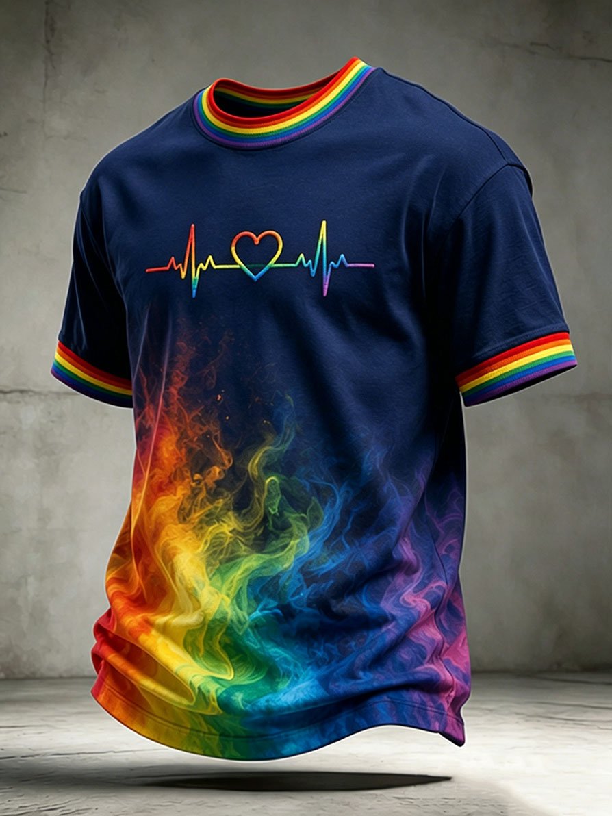 Men's Casual Pride Month Short-Sleeve T-Shirt