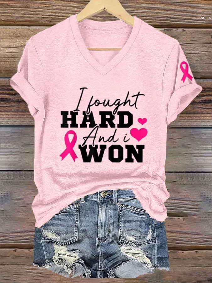 Women's I Fought Hard And I Won Print T-Shirt