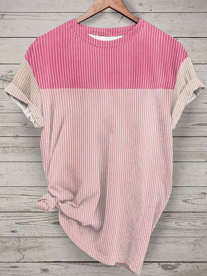 Women's Pink Stripes Print Shirt