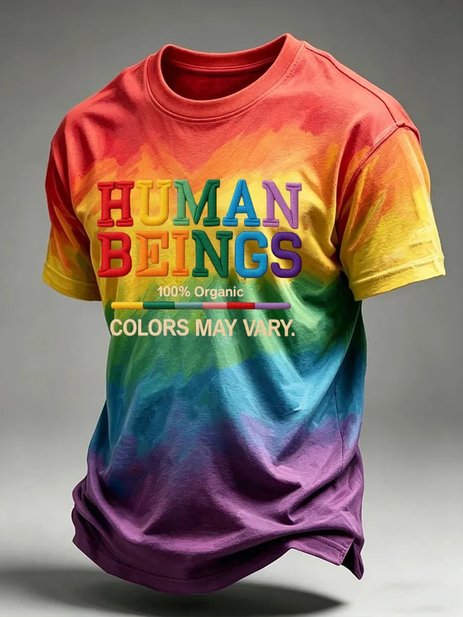 Men's Human Beings Colors May Vary Print Casual T-shirt