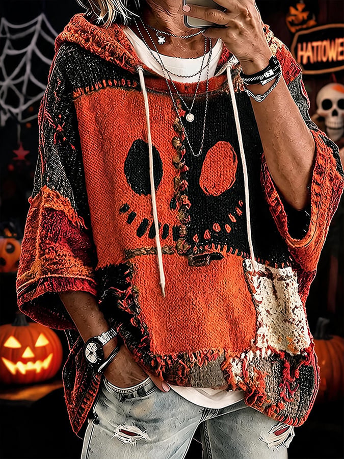 Women'S Halloween Pumpkin Print Hoodie