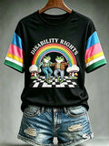 Women's Casual Disability Rights are Human Rights Print Short-Sleeve T-Shirt