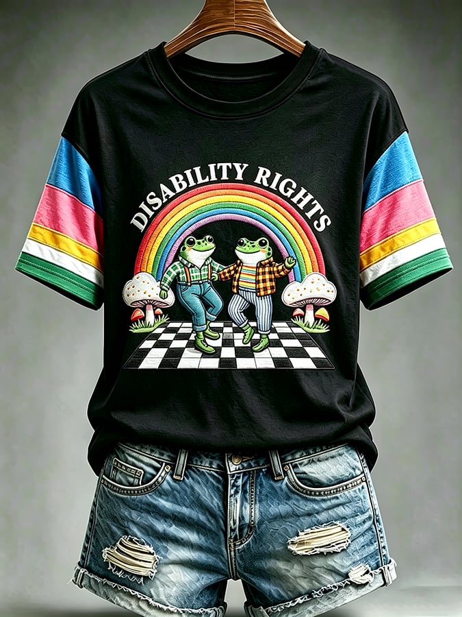 Women's Casual Disability Rights are Human Rights Print Short-Sleeve T-Shirt