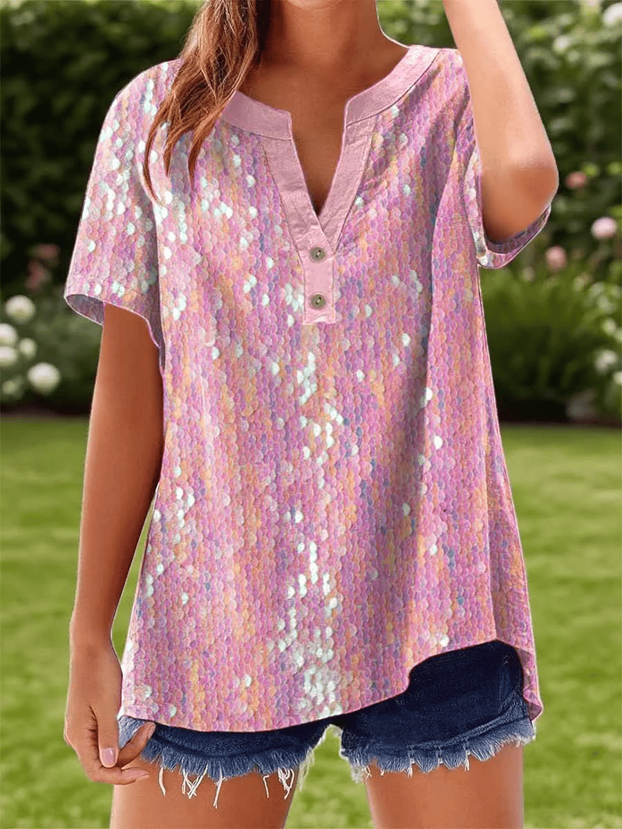 Women's Breast Cancer Pink Printed Short-Sleeved T-Shirt