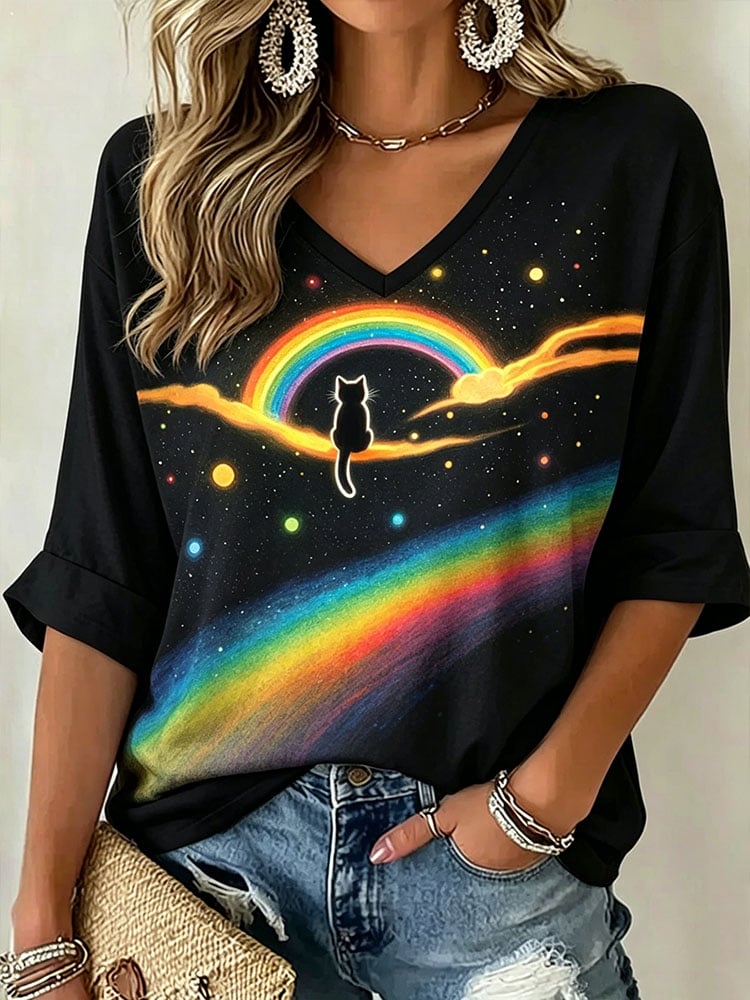 Women's Rainbow Pride Month Print Top