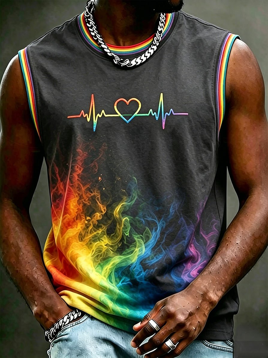 Men's LGBT Pride Rainbow Print Tank Top