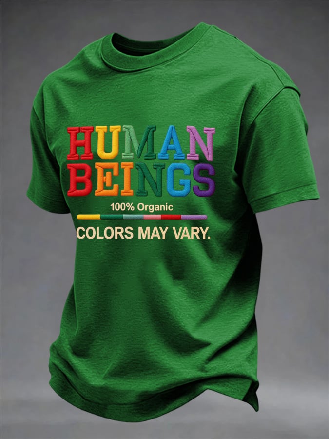 Men's Human Beings Colors May Vary Print Casual T-shirt