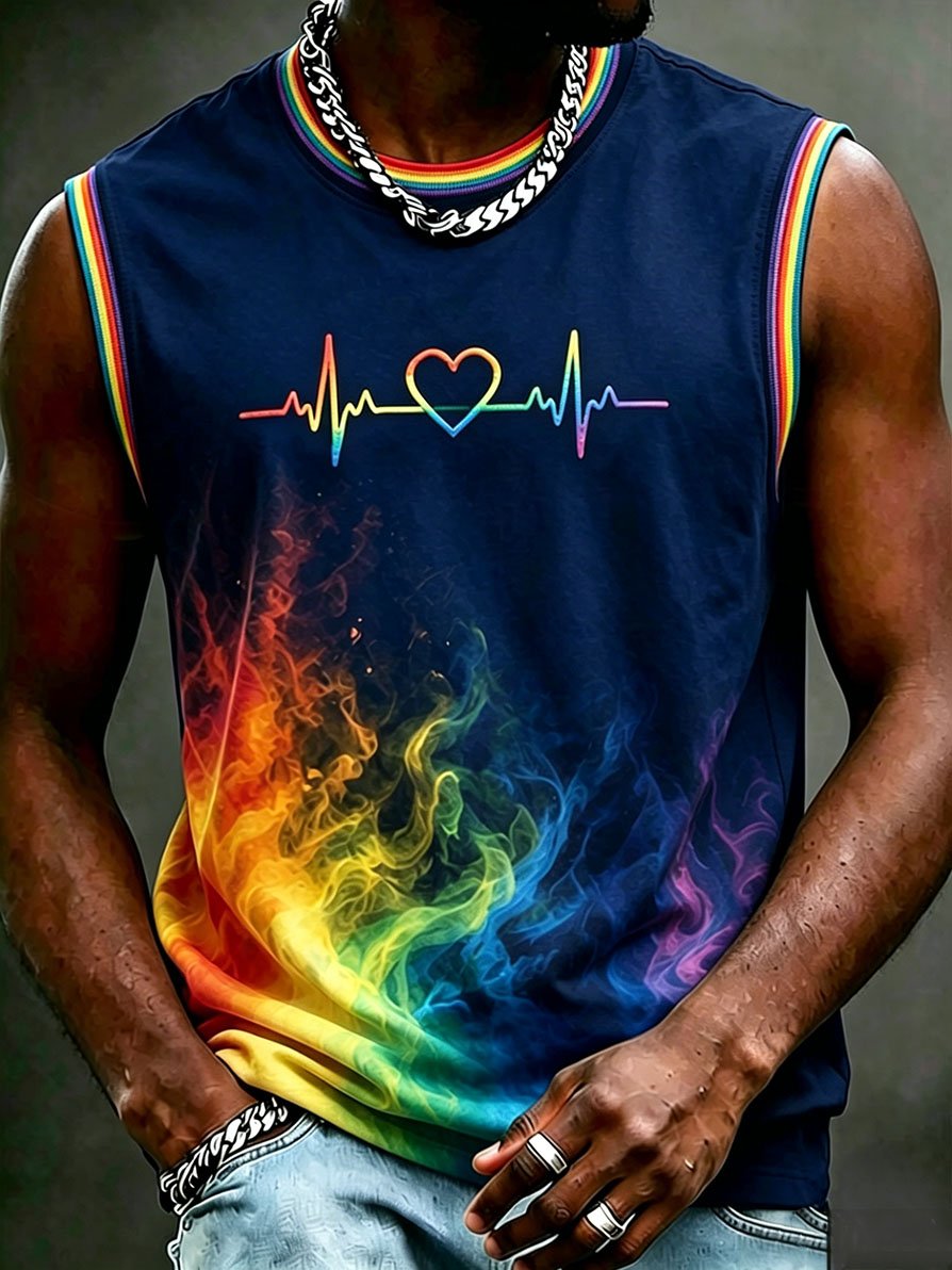 Men's LGBT Pride Rainbow Print Tank Top